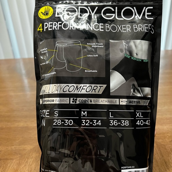 Body Glove Underwear & Socks Packet Of 4 Mens Performances Boxer